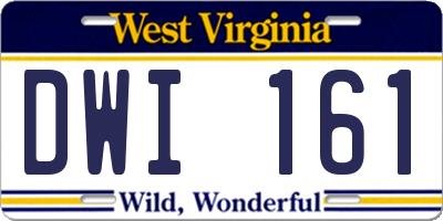 WV license plate DWI161