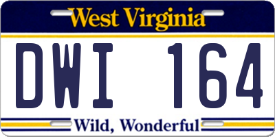 WV license plate DWI164
