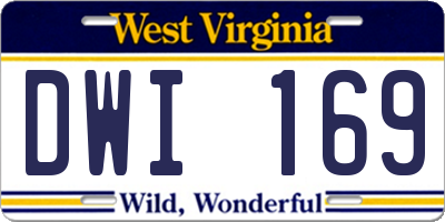 WV license plate DWI169