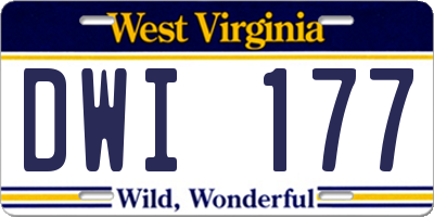 WV license plate DWI177