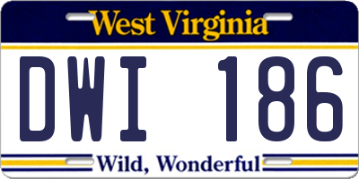 WV license plate DWI186