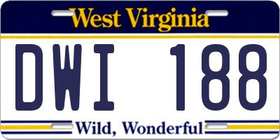 WV license plate DWI188