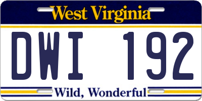 WV license plate DWI192