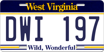 WV license plate DWI197
