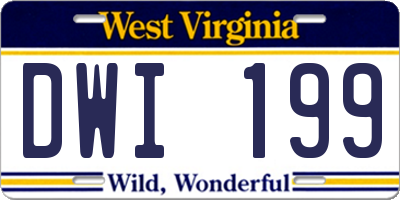 WV license plate DWI199