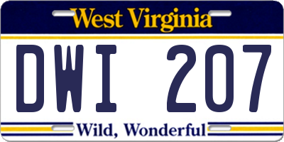 WV license plate DWI207