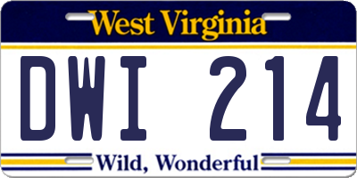 WV license plate DWI214
