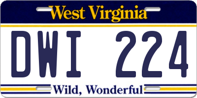 WV license plate DWI224