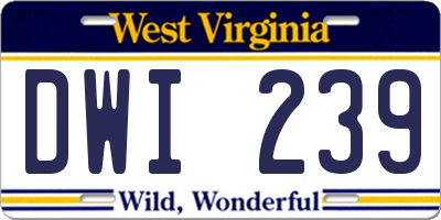 WV license plate DWI239