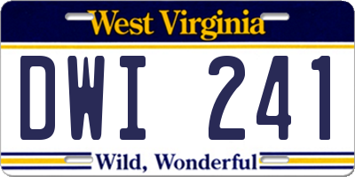 WV license plate DWI241