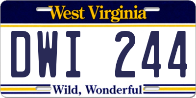 WV license plate DWI244