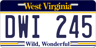 WV license plate DWI245
