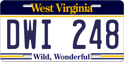WV license plate DWI248