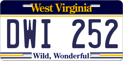 WV license plate DWI252