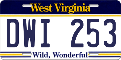 WV license plate DWI253