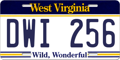 WV license plate DWI256