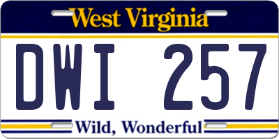 WV license plate DWI257