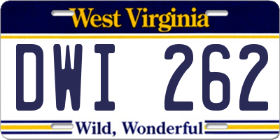 WV license plate DWI262
