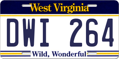 WV license plate DWI264
