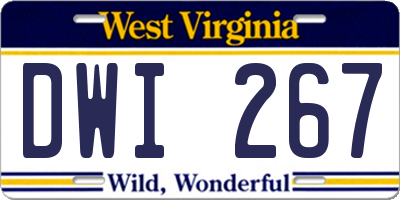 WV license plate DWI267