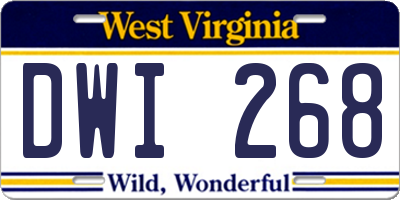 WV license plate DWI268