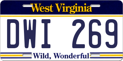 WV license plate DWI269