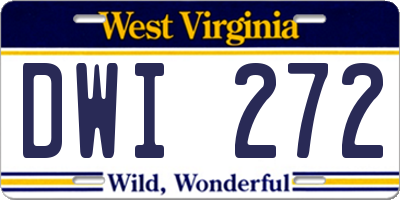 WV license plate DWI272