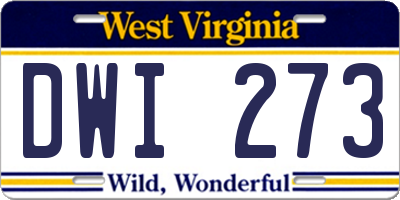 WV license plate DWI273