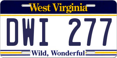 WV license plate DWI277