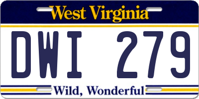 WV license plate DWI279