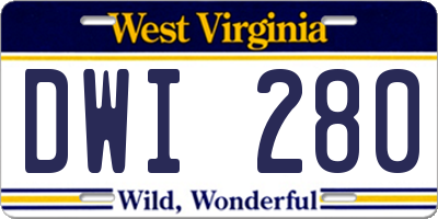 WV license plate DWI280