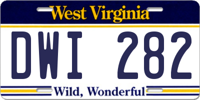 WV license plate DWI282