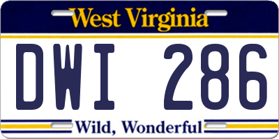 WV license plate DWI286
