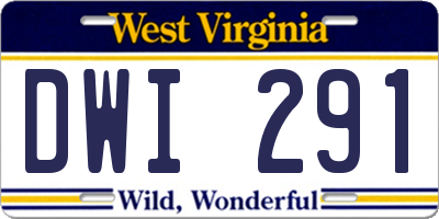 WV license plate DWI291
