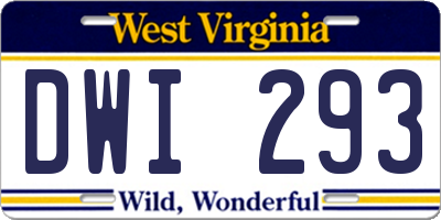WV license plate DWI293