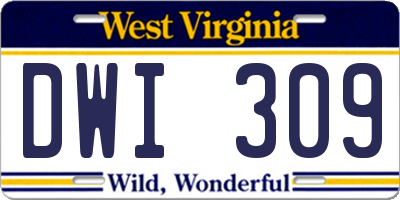 WV license plate DWI309