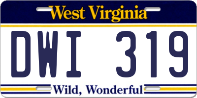 WV license plate DWI319