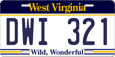 WV license plate DWI321