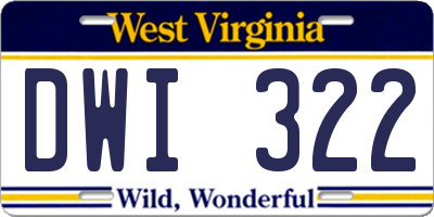 WV license plate DWI322
