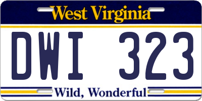 WV license plate DWI323