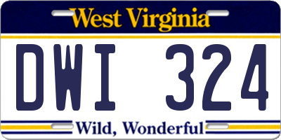 WV license plate DWI324