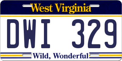 WV license plate DWI329