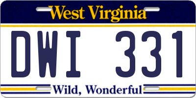 WV license plate DWI331