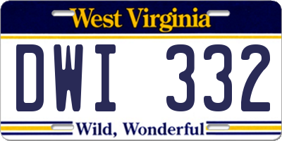 WV license plate DWI332