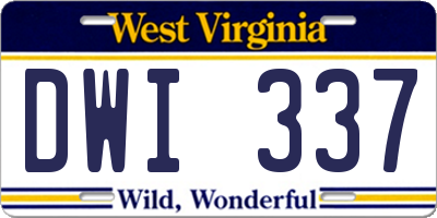WV license plate DWI337