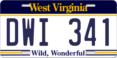 WV license plate DWI341