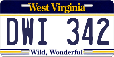 WV license plate DWI342