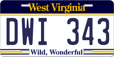 WV license plate DWI343