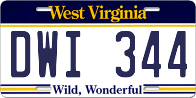 WV license plate DWI344