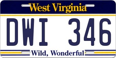 WV license plate DWI346